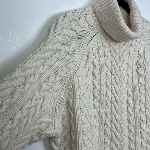 AKNVAS Kendall Wool Blend Cable Knit Sweater In Off White Size L - Picture 3 of 10